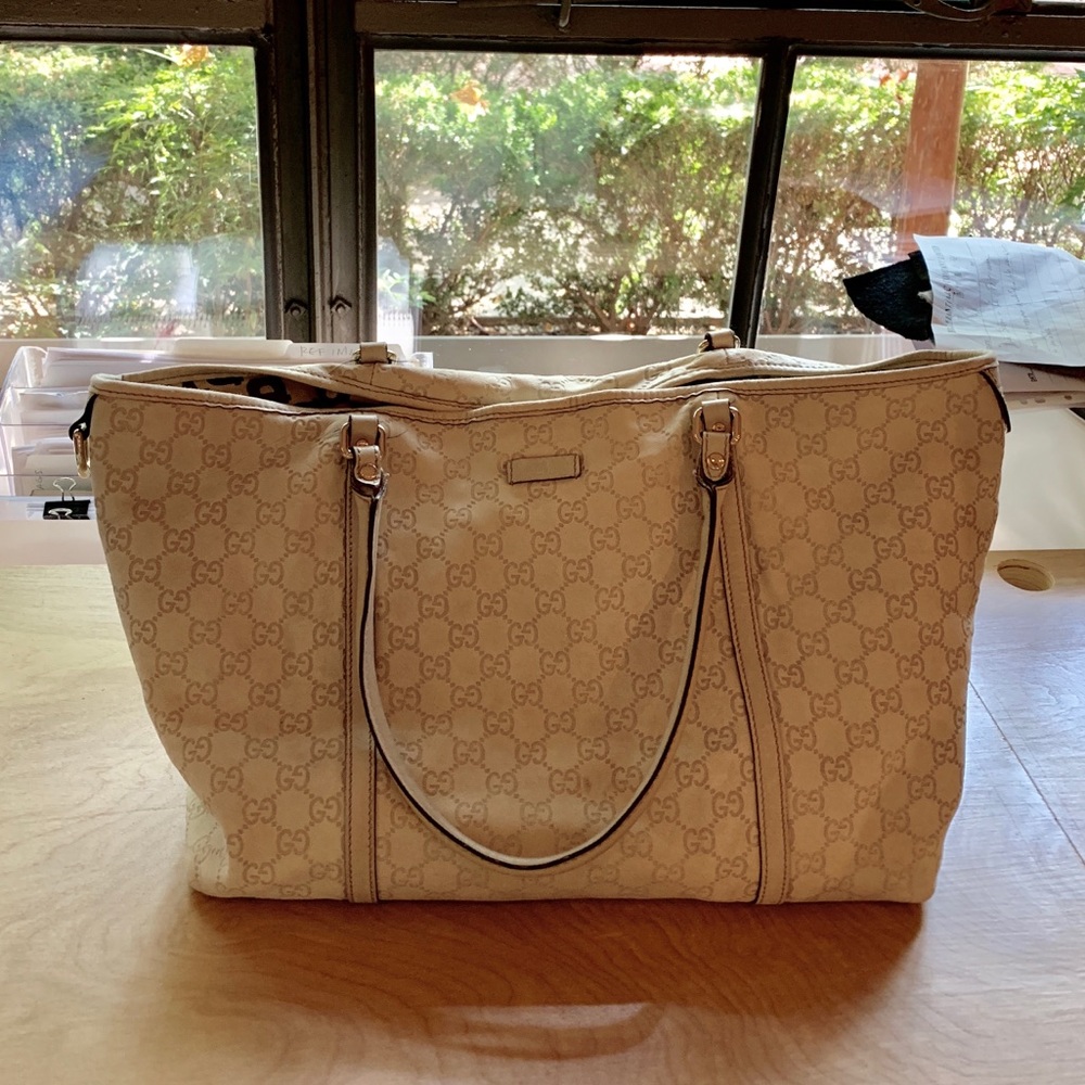 Gucci joy GG crystal tote bag ivory creme
